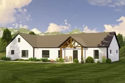 Mountain House Plan with Split-Bed Layout and 2-Car Garage in Back - 2126 Sq Ft