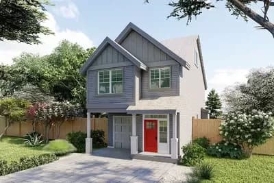 Twenty-Foot-Wide 1500 Square Foot 3 Bed House Plan