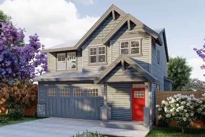 1650 Square Foot 3-Bed Craftsman House Plan with Upstairs Laundry
