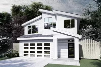1650 Square Foot Modern 3-Bed House Plan with Upstairs Laundry