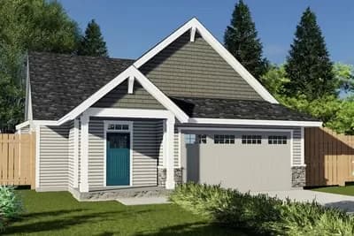 1665 Square Foot 3-Bed Craftsman Cottage with Vaulted Great Room