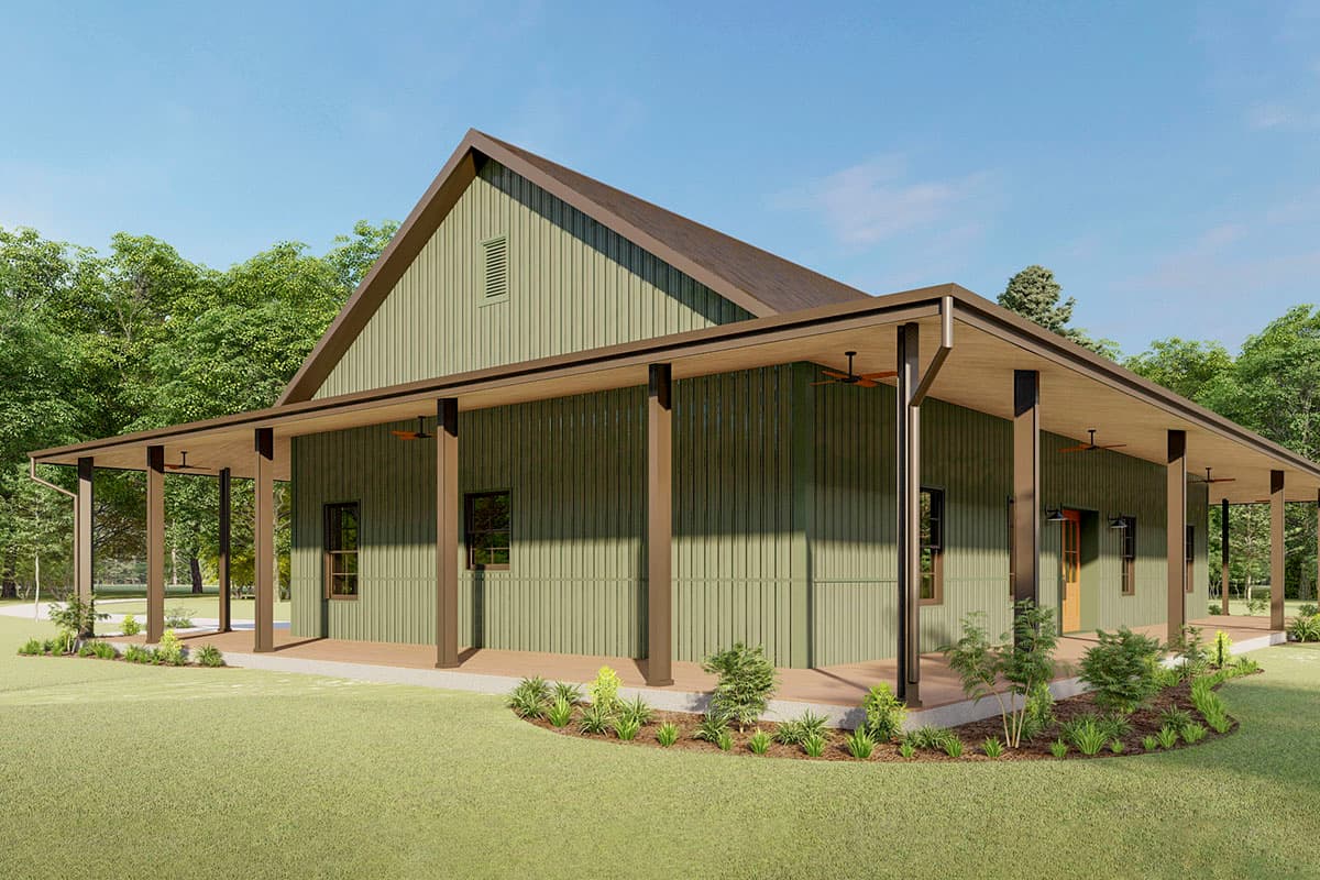 Plan 777024MTL: Rustic Country Home Plan with 360° Wraparound Porch - Image #4 - Cabin, Country, Mountain, Ranch, Rustic