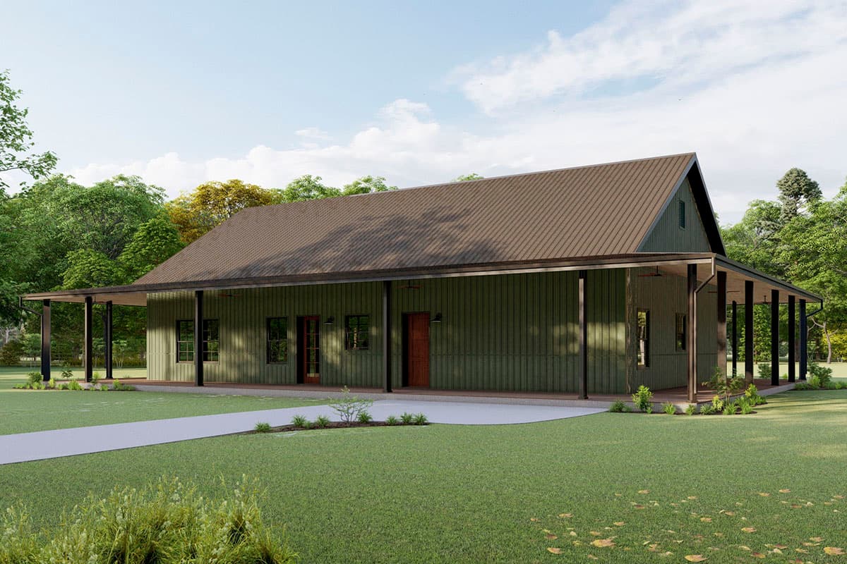 Plan 777024MTL: Rustic Country Home Plan with 360° Wraparound Porch - Image #6 - Cabin, Country, Mountain, Ranch, Rustic