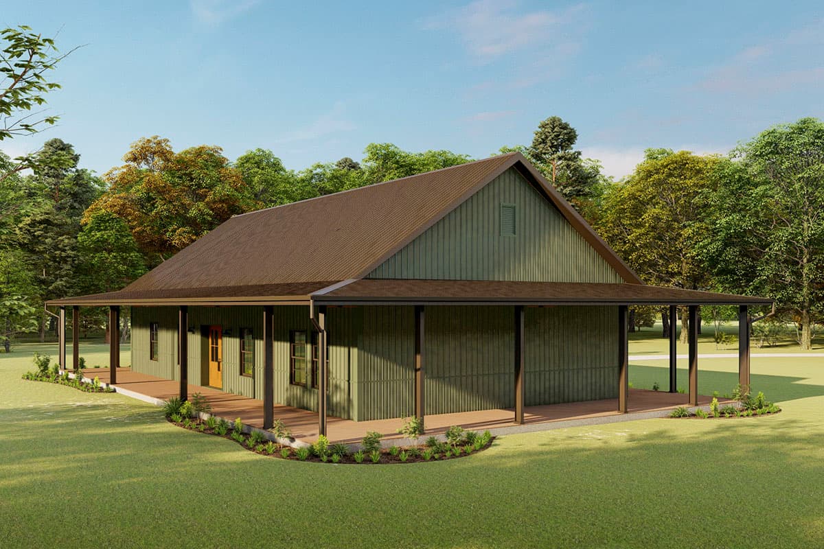 Plan 777024MTL: Rustic Country Home Plan with 360° Wraparound Porch - Image #10 - Cabin, Country, Mountain, Ranch, Rustic