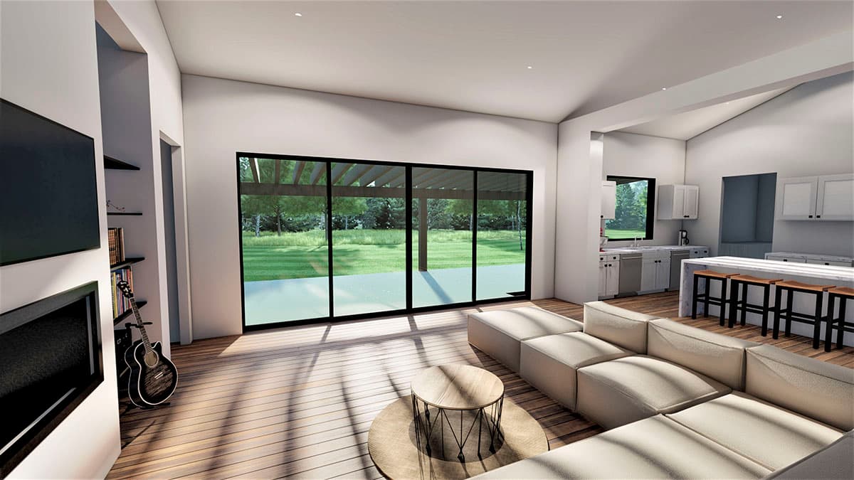 Plan 490094NAH: Modern Farmhouse Rambler House Plan Under 2800 Square Feet with Vaulted Family Room - Image #8 - Country, Craftsman, Farmhouse, Modern Farmhouse, Mountain, New American, Traditional