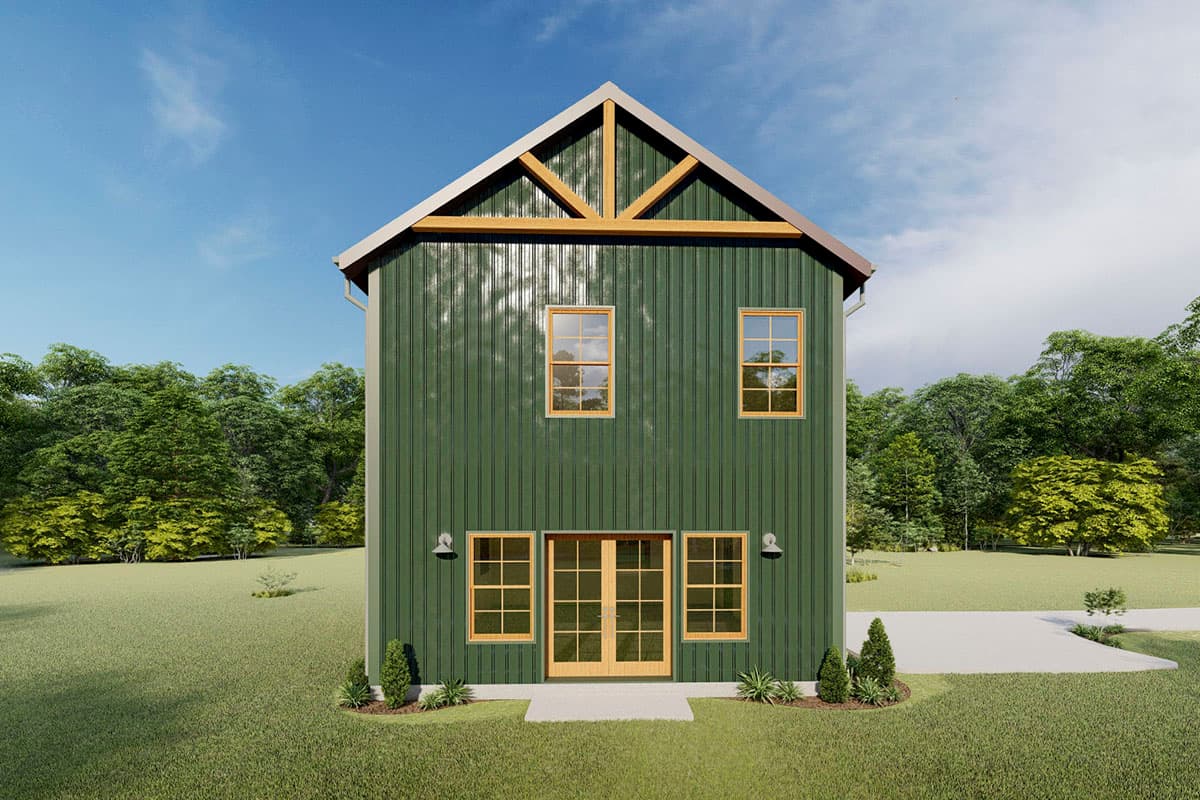 Plan 777026MTL: 2-Bed Rustic House Plan Under 1000 Square Feet - Image #4 - Barndominium, Country, Mountain, Rustic