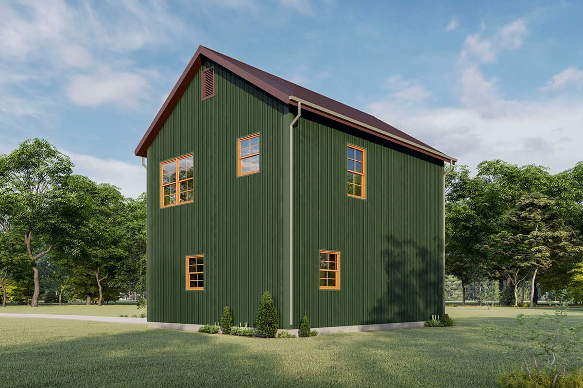Plan 777026MTL: 2-Bed Rustic House Plan Under 1000 Square Feet - Image #6 - Barndominium, Country, Mountain, Rustic