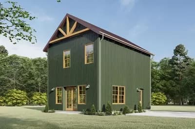 2-Bed Rustic House Plan Under 1000 Square Feet