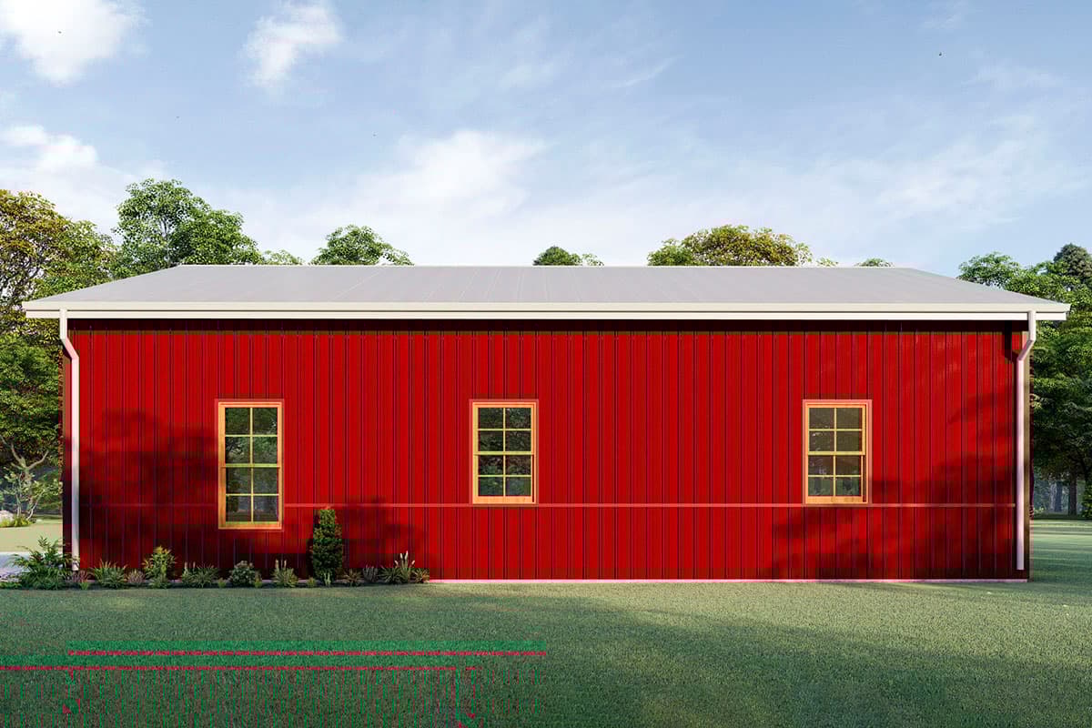 Plan 777027MTL: 1140 Square Foot 2 Bedroom Rustic House Plan  - Image #5 - Barndominium, Country, Ranch, Rustic