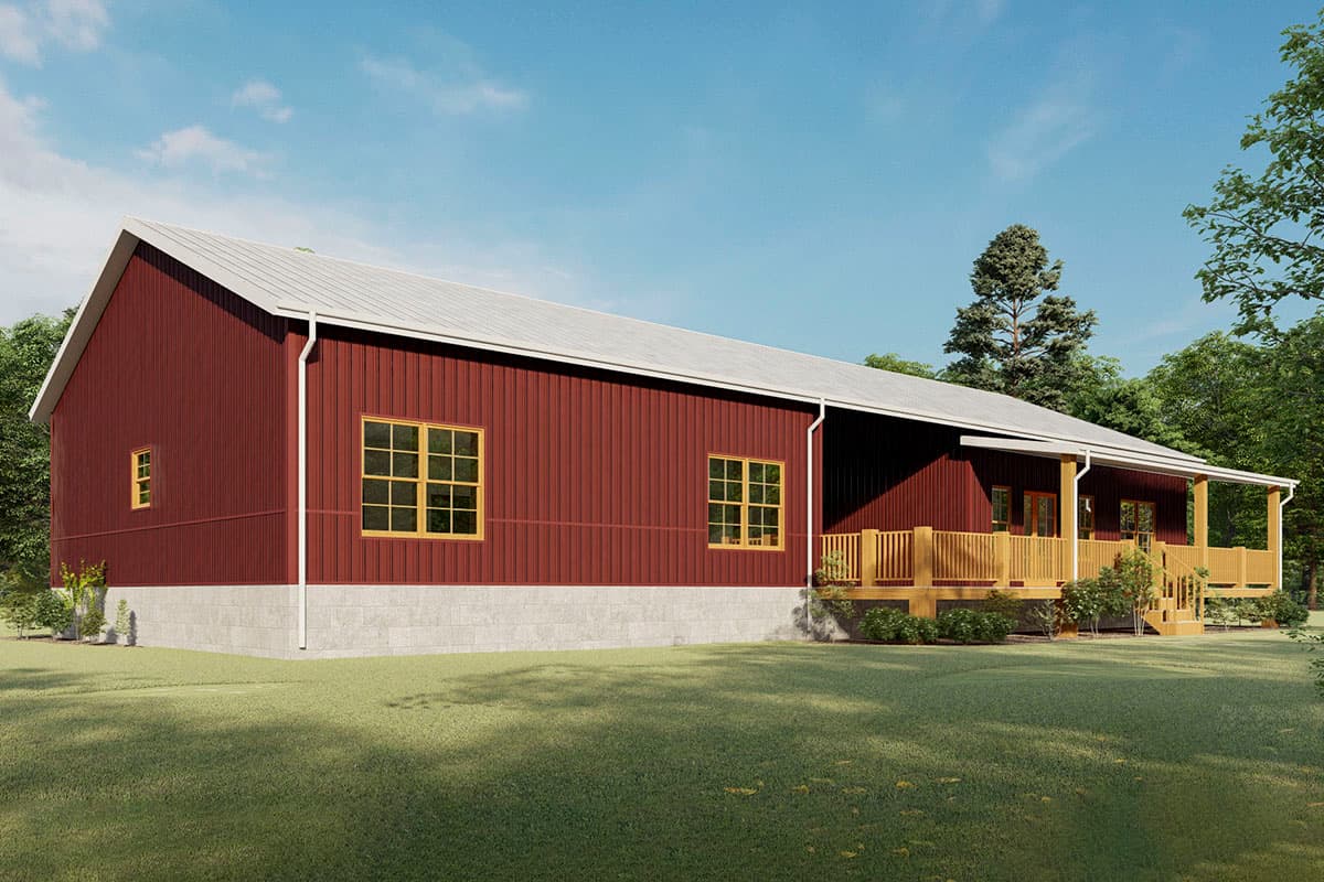 Plan 777029MTL: 2300 Square Foot Dog Trot House Plan - Image #4 - Country, Ranch, Rustic