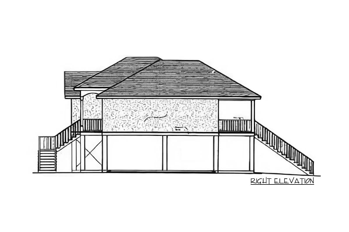 Plan 3471VL: 1013 Square Feet Elevated Coastal House Plan - Image #4 - Beach, Coastal, Low Country, Vacation