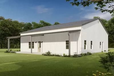 One Bedroom Rustic Home Plan Under 900 Square Feet with 50'-Wide Front Porch 