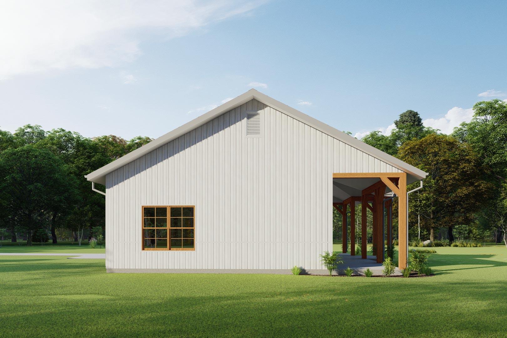 Plan 777035MTL: 1200 Square Foot Cabin with Huge Front Porch - Image #4 - Barndominium, Cabin, Country, Ranch, Rustic