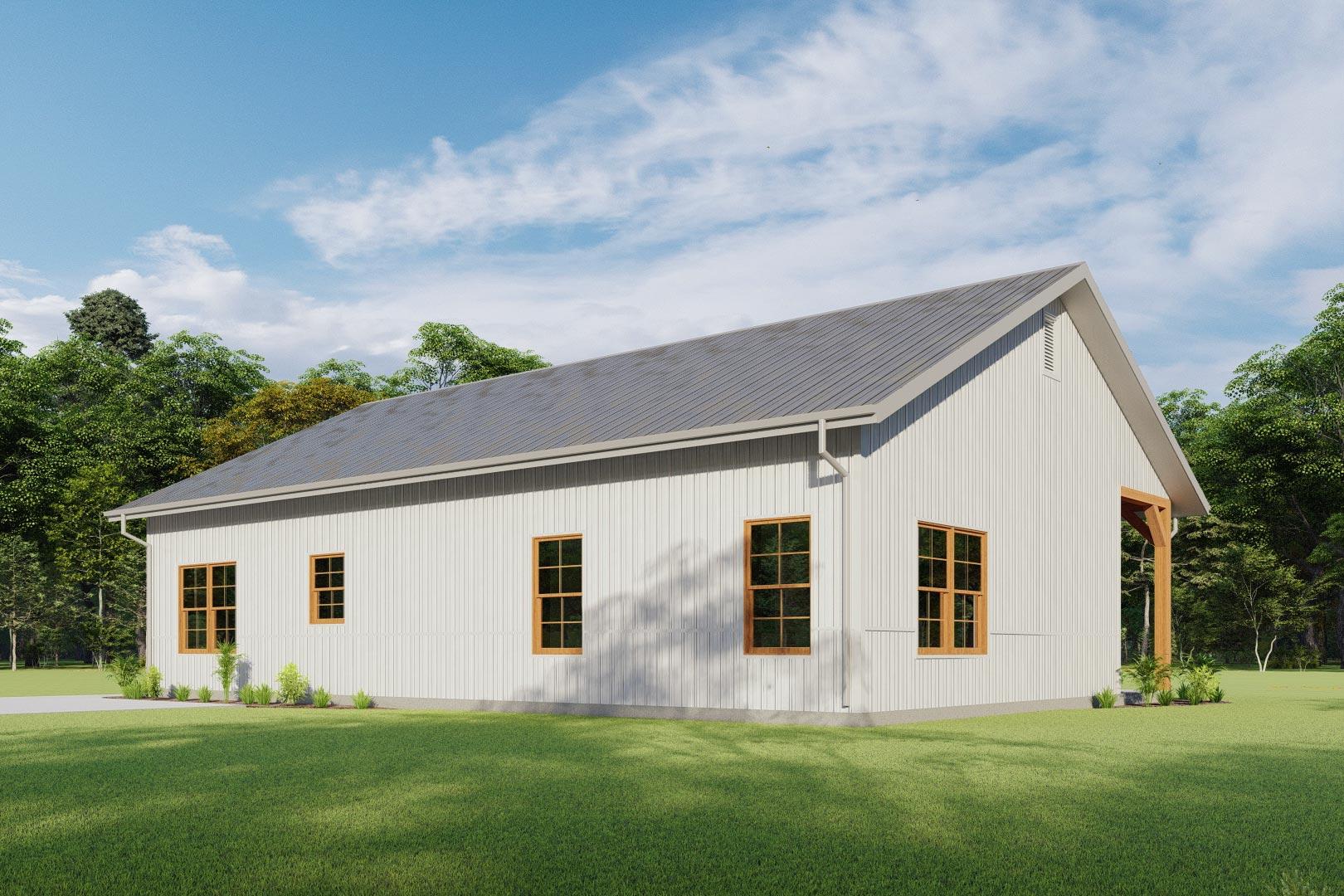 Plan 777035MTL: 1200 Square Foot Cabin with Huge Front Porch - Image #5 - Barndominium, Cabin, Country, Ranch, Rustic