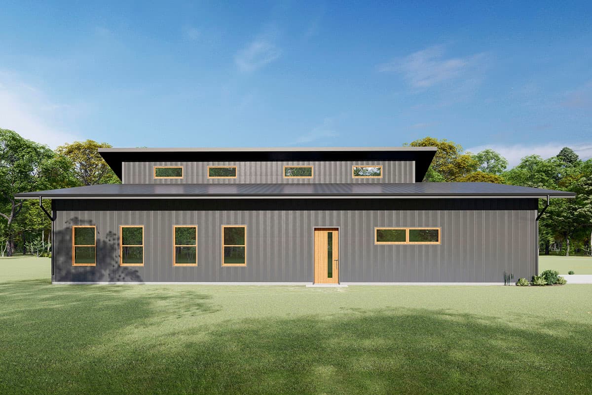 Plan 777037MTL: Modern Barndominium House Plan Under 2000 Square Feet with Vaulted Great Room - Image #6 - Barndominium, Cabin, Contemporary, Country, Mountain, Ranch, Rustic