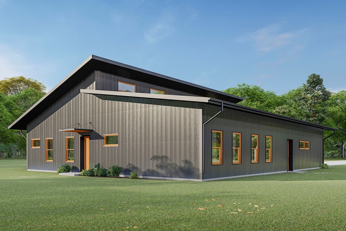 Plan 777037MTL: Modern Barndominium House Plan Under 2000 Square Feet with Vaulted Great Room - Image #7 - Barndominium, Cabin, Contemporary, Country, Mountain, Ranch, Rustic