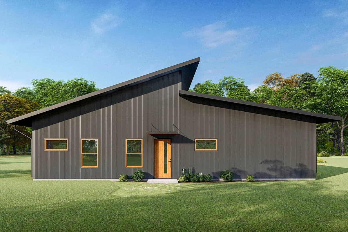 Plan 777037MTL: Modern Barndominium House Plan Under 2000 Square Feet with Vaulted Great Room - Image #8 - Barndominium, Cabin, Contemporary, Country, Mountain, Ranch, Rustic