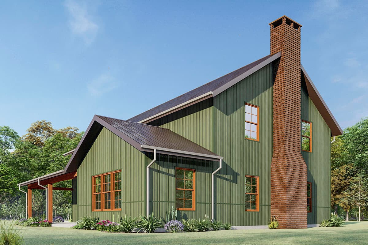 Plan 777038MTL: Country Farmhouse Under 2500 Square Feet with Front Porch and Loft - Image #9 - Barndominium, Country, Farmhouse, Mountain, Rustic