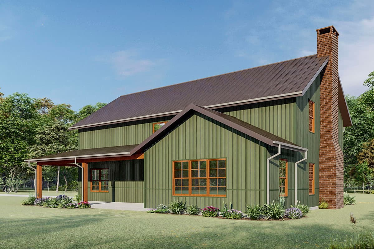 Plan 777038MTL: Country Farmhouse Under 2500 Square Feet with Front Porch and Loft - Image #10 - Barndominium, Country, Farmhouse, Mountain, Rustic