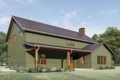 Country Farmhouse Under 2500 Square Feet with Front Porch and Loft