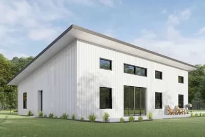 1750 Square Foot 3 Bedroom Contemporary Barndominium-Style House Plan