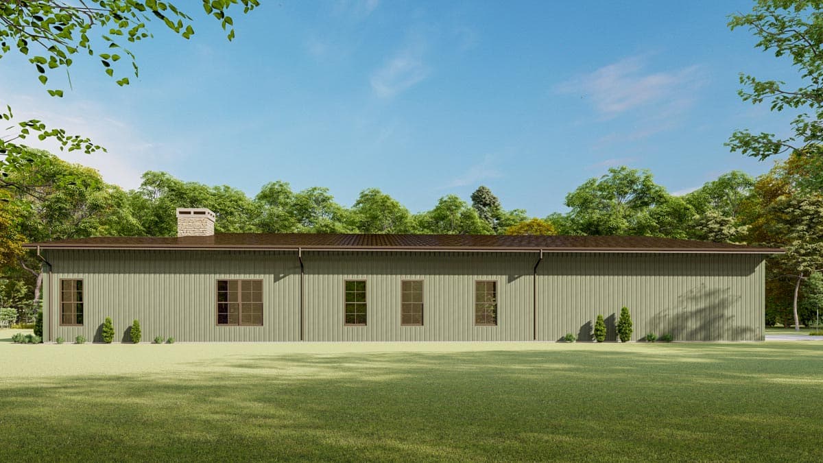Plan 777041MTL: 3-Bedroom Barndominium PEMB House Plan Under 2200 Square Feet - Image #7 - Cabin, Country, Ranch, Rustic