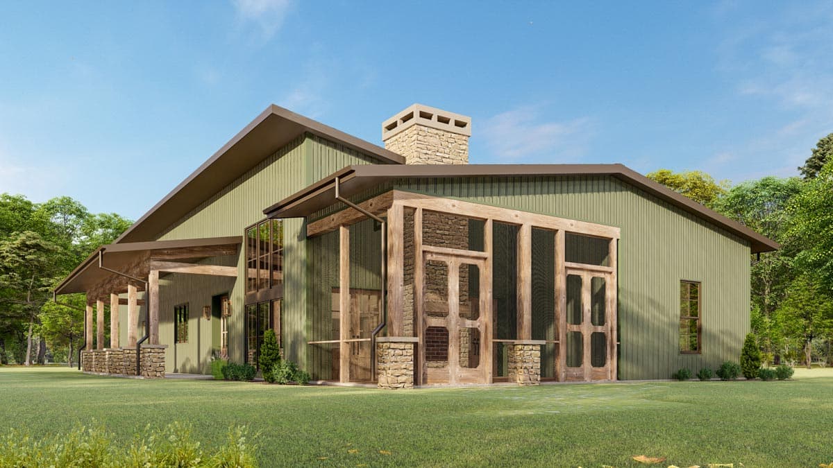 Plan 777041MTL: 3-Bedroom Barndominium PEMB House Plan Under 2200 Square Feet - Image #10 - Cabin, Country, Ranch, Rustic