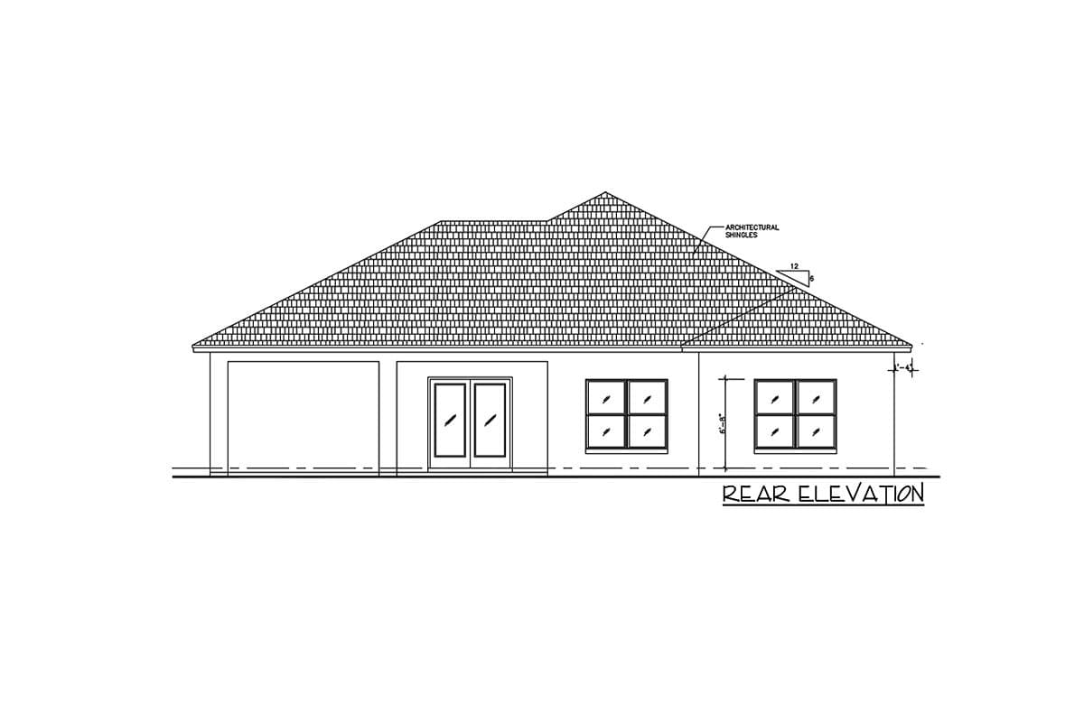 Plan 64329BT: 3-Bed Split Bedroom Contemporary Ranch House Plan Under 1700 Square Feet - Image #4 - Florida-Style, New American, Ranch, Southern