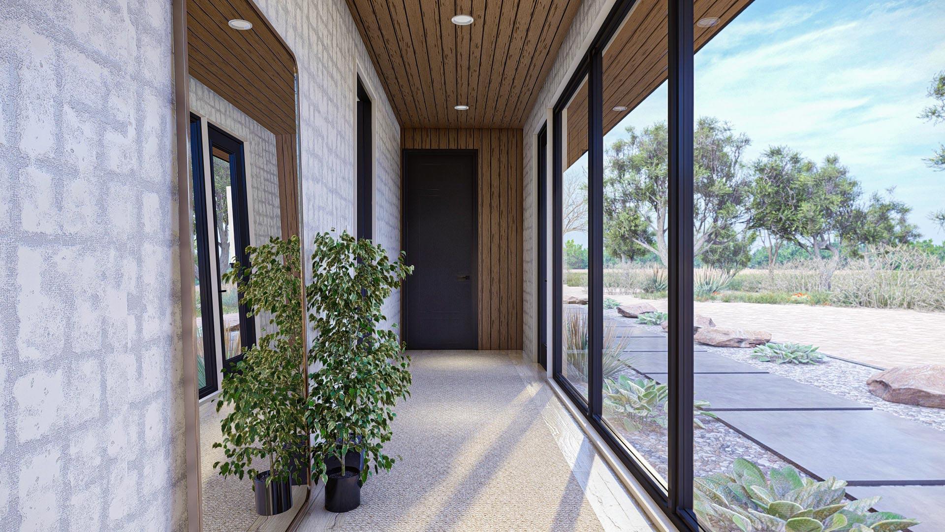 Plan 623172DJ: Mid-Century Modern Dogtrot House Plan with 4 Beds and 3 Baths - Image #12 - Contemporary, Mid Century Modern, Modern, Prairie