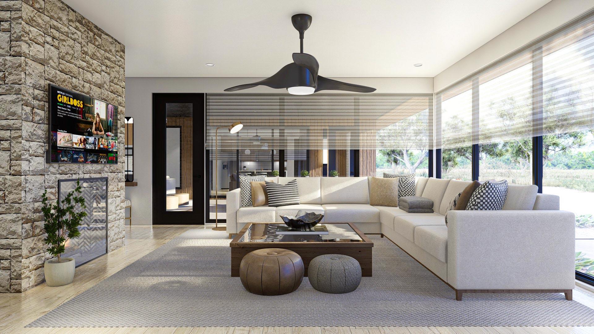 Plan 623172DJ: Mid-Century Modern Dogtrot House Plan with 4 Beds and 3 Baths - Image #14 - Contemporary, Mid Century Modern, Modern, Prairie