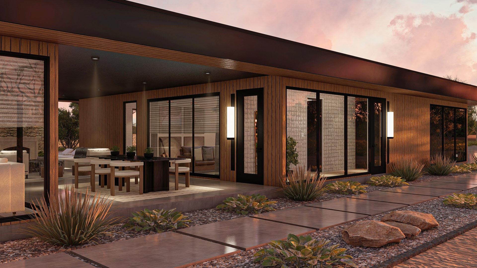 Plan 623172DJ: Mid-Century Modern Dogtrot House Plan with 4 Beds and 3 Baths - Image #27 - Contemporary, Mid Century Modern, Modern, Prairie