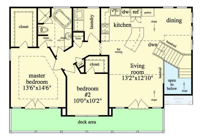 Plan 29908RL: Traditional 2-Bed Carriage House Plan with Island Kitchen and Sun Deck - Floor Plan - 2nd Floor - Carriage, Country, Craftsman, New American, Traditional