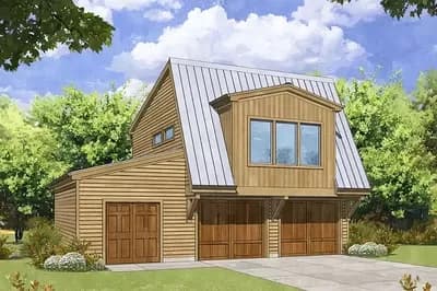 700 Square Foot Garage Apartment Above a 2-Car Garage with Separate Shop Space