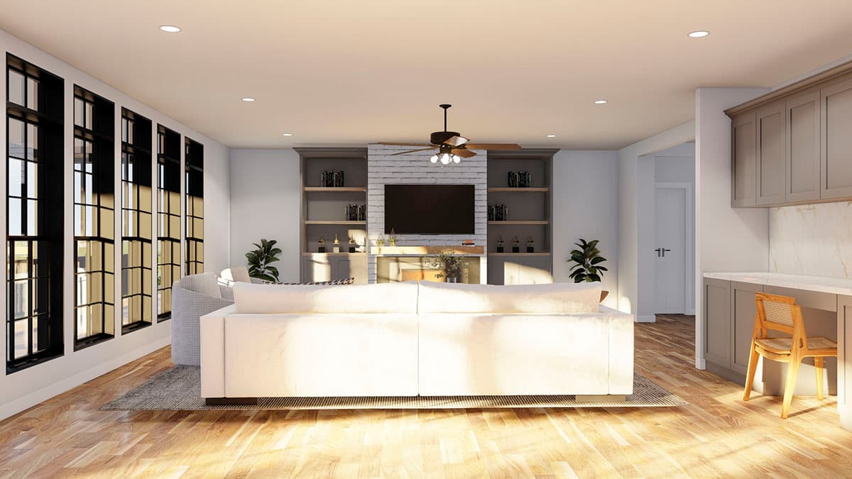 Plan 70838MK: 4-Bed Traditional Home Plan with Painted Brick Exterior and Lower Level Expansion - 3768 Sq Ft - Image #5 - Traditional, Transitional