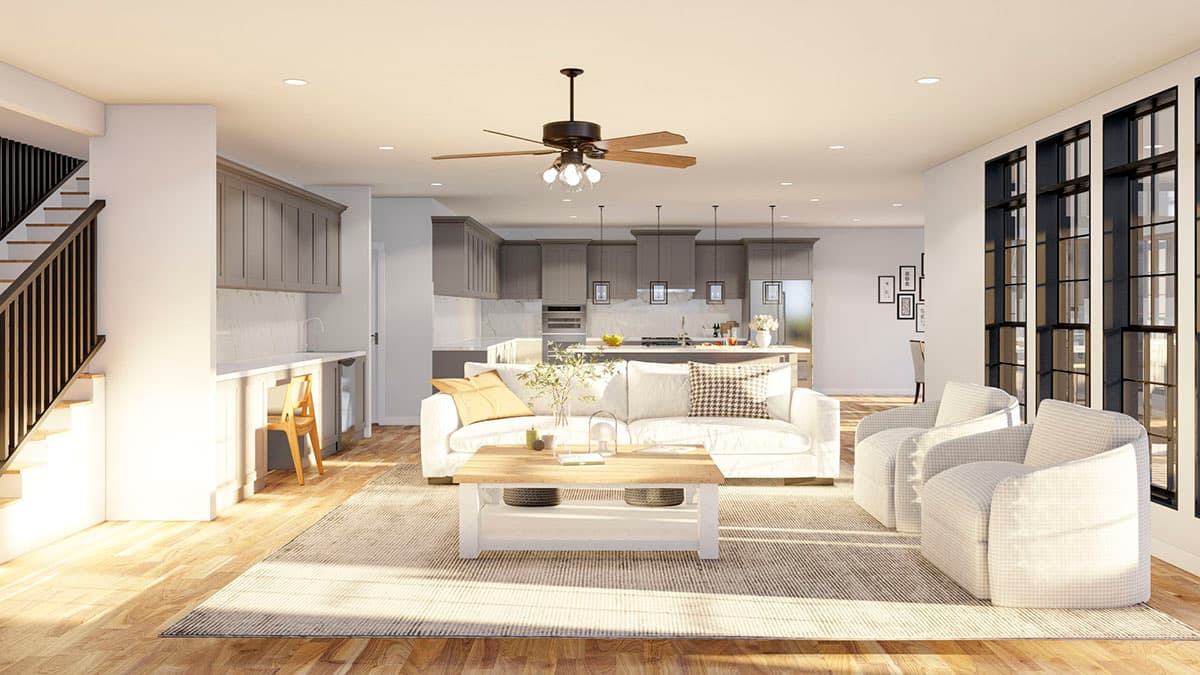 Plan 70838MK: 4-Bed Traditional Home Plan with Painted Brick Exterior and Lower Level Expansion - 3768 Sq Ft - Image #7 - Traditional, Transitional