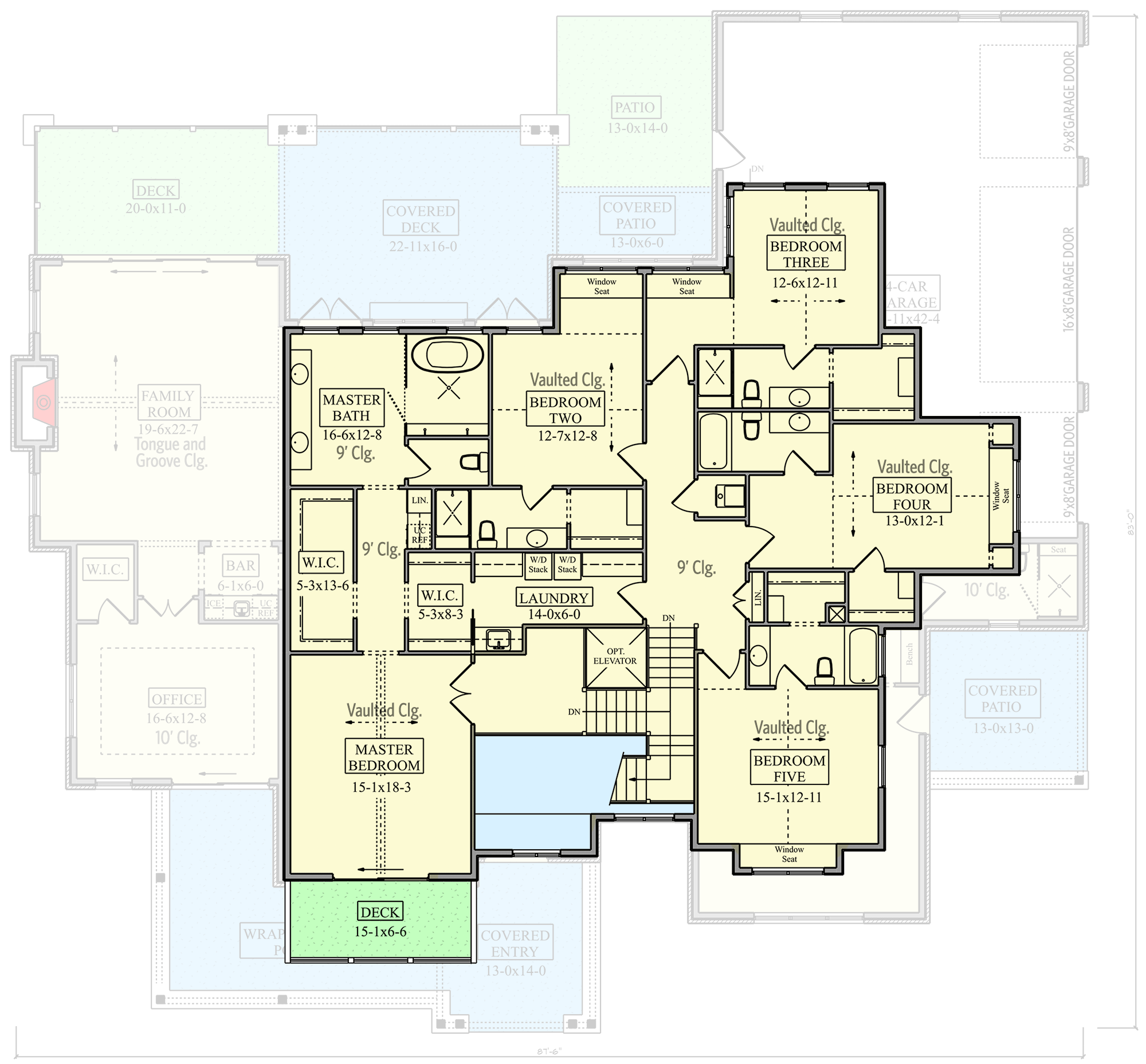 Plan 95187RW: Luxury Shingle House Plan with Spice Kitchen and In-law Suite - Floor Plan - 2nd Floor - Country, Farmhouse, New American, Shingle, Traditional