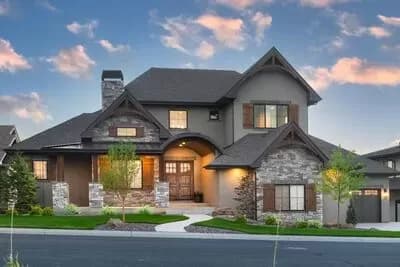 Contemporary Country House Plan Under 3000 Square Feet with Barrel-Arched Entry