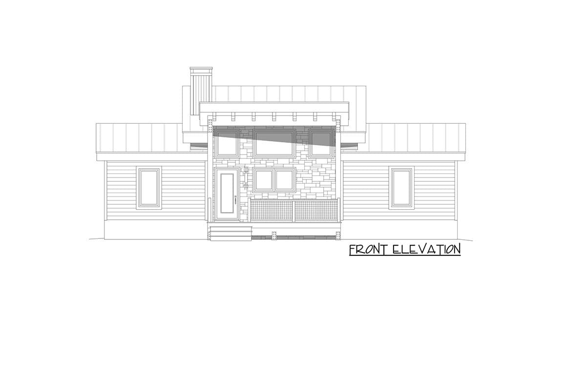 Plan 680052VR: Contemporary Mountain Home Plan Under 2100 Square Feet with Dramatic Covered Entry - Image #8 - Contemporary, Mid Century Modern, Mountain, Rustic