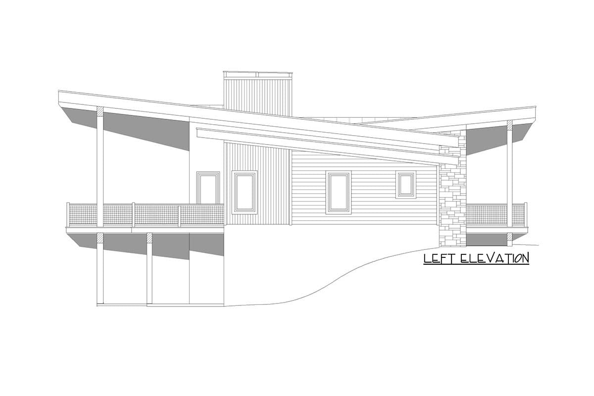 Plan 680052VR: Contemporary Mountain Home Plan Under 2100 Square Feet with Dramatic Covered Entry - Image #9 - Contemporary, Mid Century Modern, Mountain, Rustic