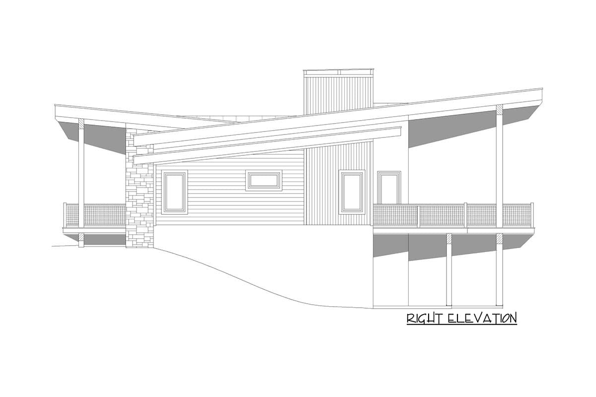 Plan 680052VR: Contemporary Mountain Home Plan Under 2100 Square Feet with Dramatic Covered Entry - Image #11 - Contemporary, Mid Century Modern, Mountain, Rustic