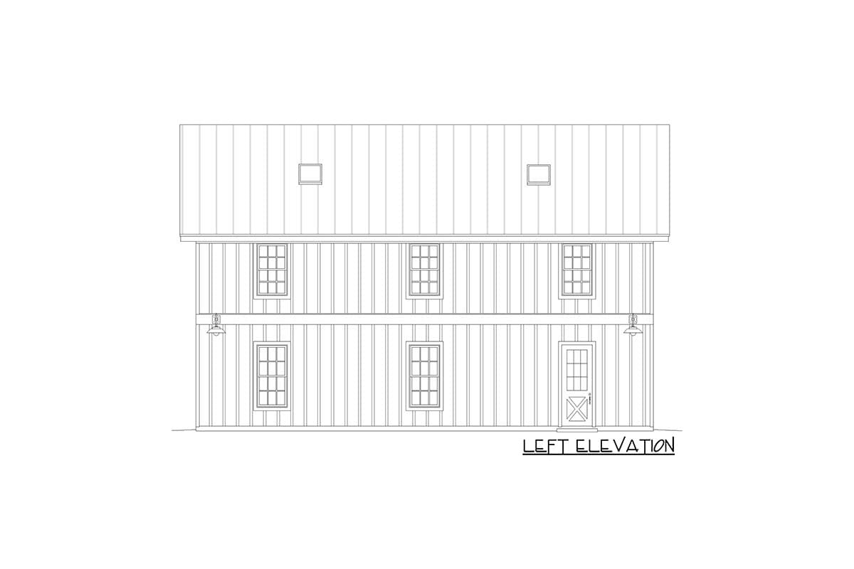 Plan 680053VR: 1800 Square Foot Barn with Vaulted Loft Above - Image #4 - Barndominium, Country, Rustic