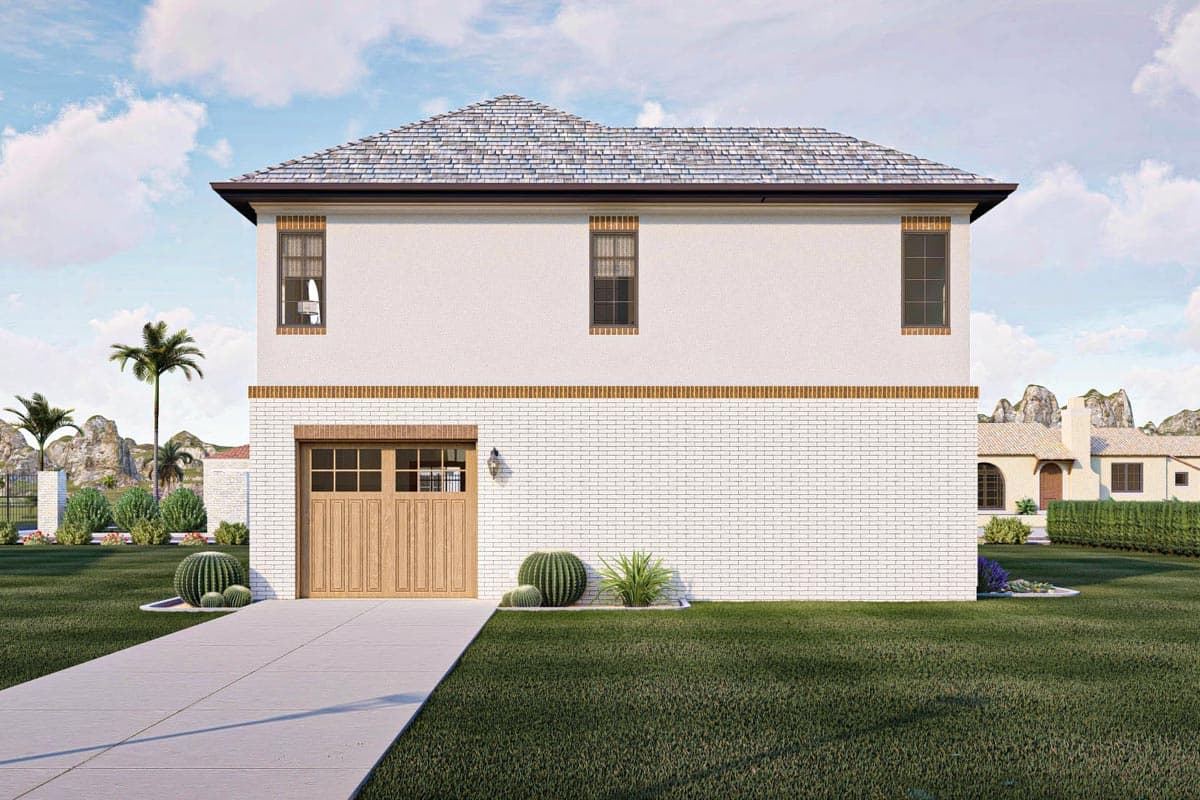 Plan 623173DJ: 1100 Square Foot Carriage House Plan with a Mediterranean Vibe  - Image #5 - Carriage, Coastal, European, Mediterranean