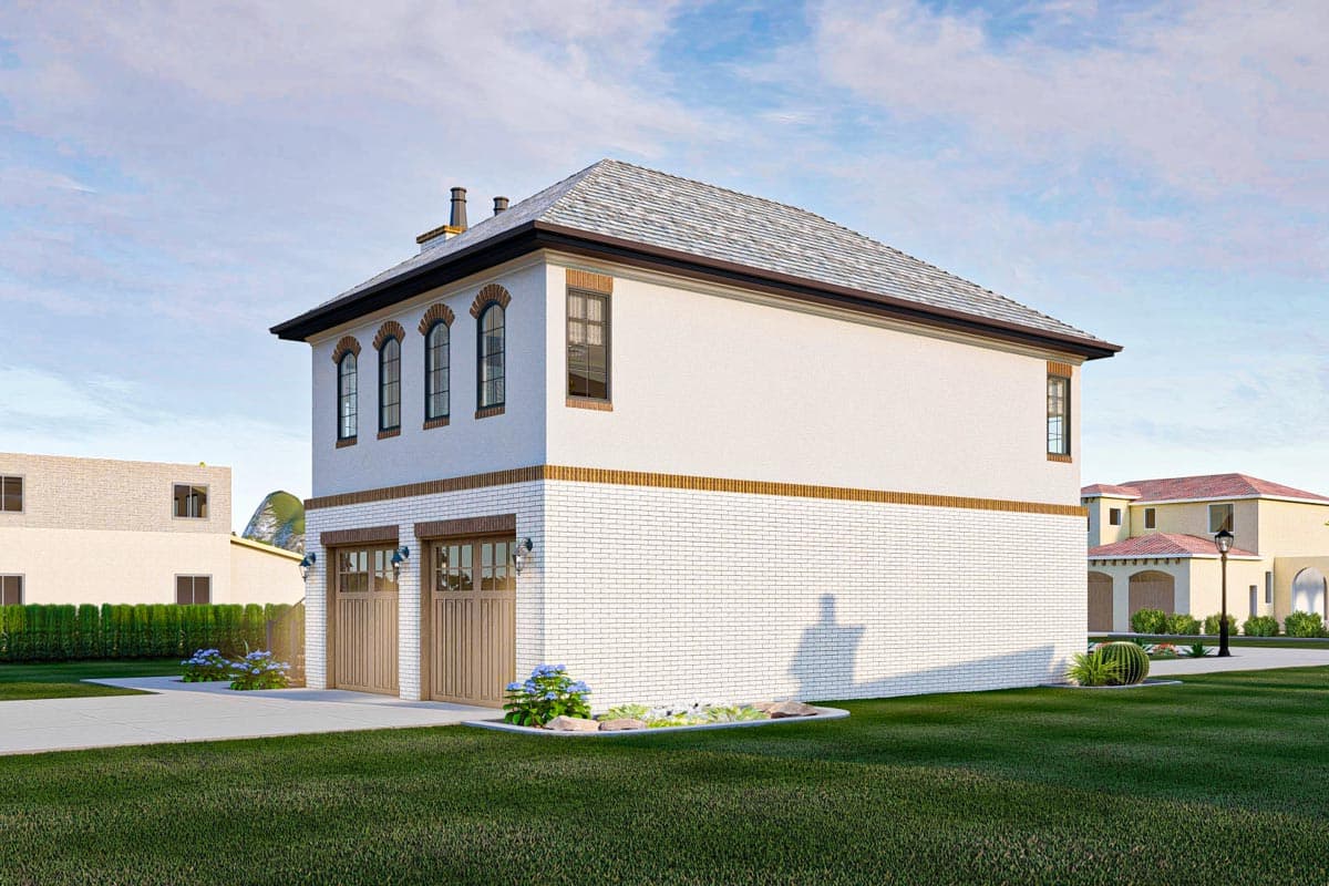 Plan 623173DJ: 1100 Square Foot Carriage House Plan with a Mediterranean Vibe  - Image #7 - Carriage, Coastal, European, Mediterranean