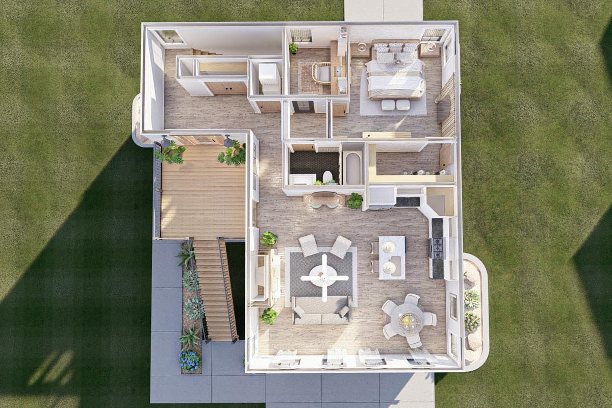 Plan 623173DJ: 1100 Square Foot Carriage House Plan with a Mediterranean Vibe  - Image #17 - Carriage, Coastal, European, Mediterranean
