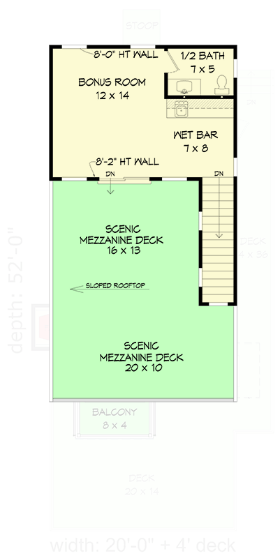 Plan 680055VR: Contemporary 3-Story 2600 Square Foot Narrow Lot House Plan with Observation Deck - Floor Plan - Third Level - Contemporary, Modern, Northwest, Transitional