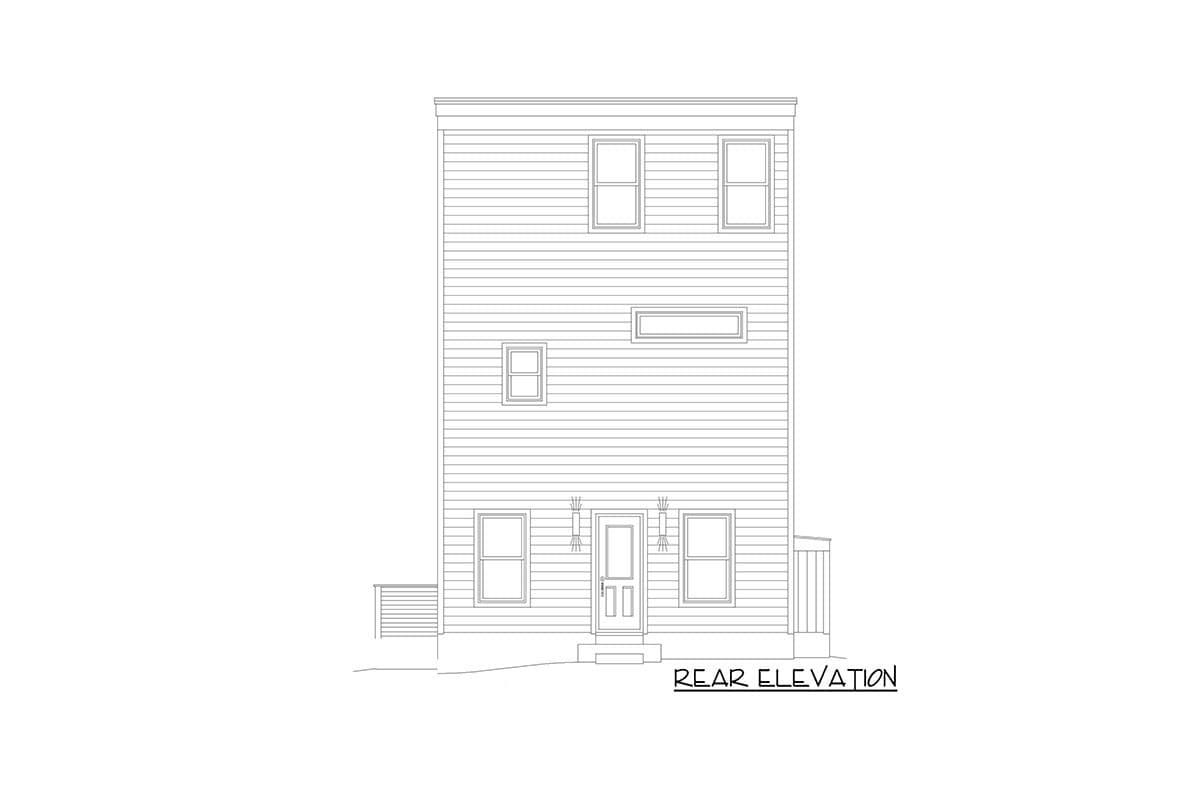 Plan 680055VR: Contemporary 3-Story 2600 Square Foot Narrow Lot House Plan with Observation Deck - Image #4 - Contemporary, Modern, Northwest, Transitional