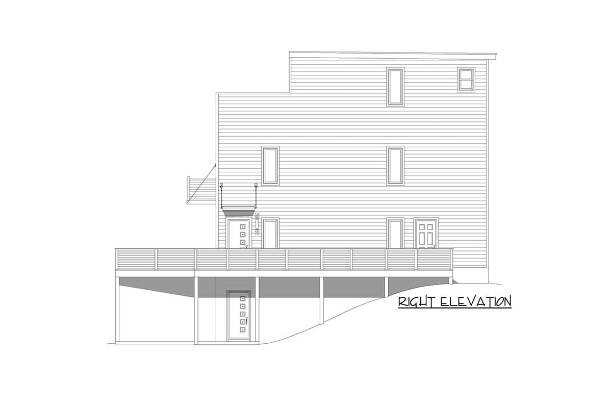 Plan 680055VR: Contemporary 3-Story 2600 Square Foot Narrow Lot House Plan with Observation Deck - Image #5 - Contemporary, Modern, Northwest, Transitional