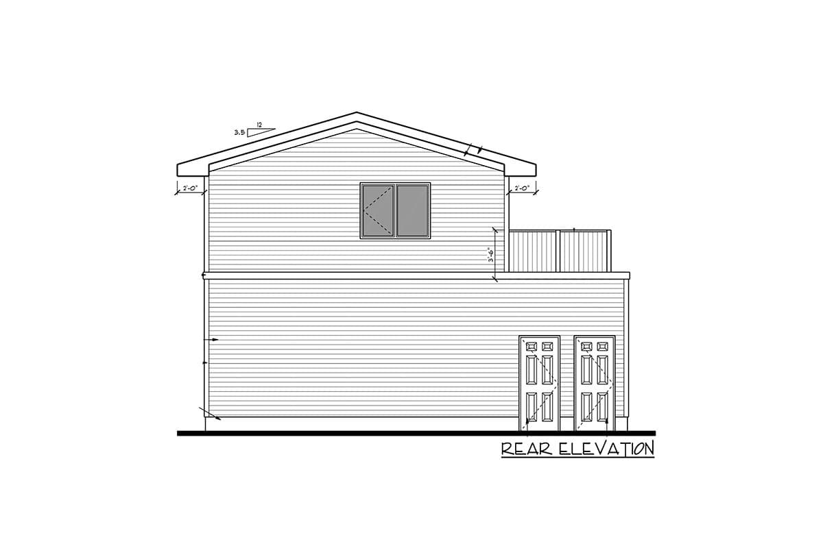 Plan 81802AB: New American Carriage House Plan Under 1600 Square Feet with 2 Beds and 2-Car Garage - Image #4 - Craftsman, New American