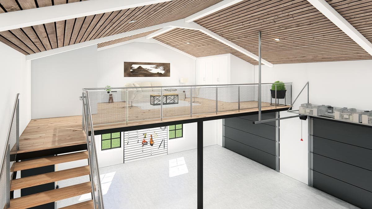 Plan 25430TF: Transitional Farmhouse Plan with Vaulted Living / Dining Area and Loft - 3551 Sq Ft - Image #34 - Barndominium, Contemporary, Country, Modern Farmhouse, New American, Rustic, Transitional