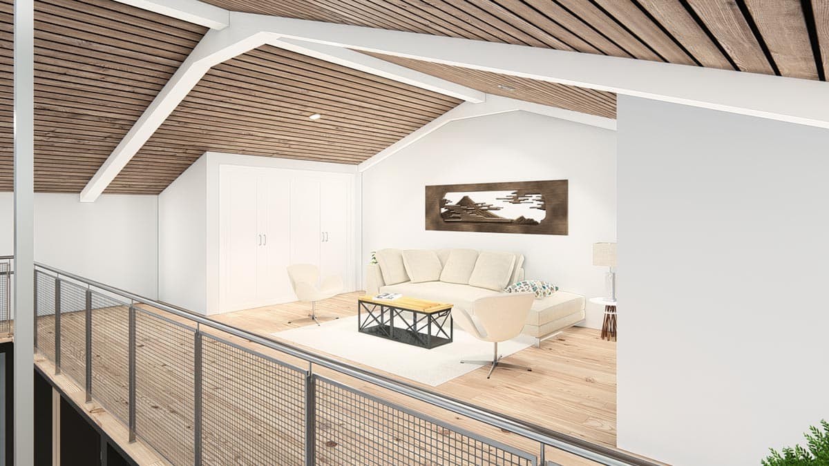 Plan 25430TF: Transitional Farmhouse Plan with Vaulted Living / Dining Area and Loft - 3551 Sq Ft - Image #36 - Barndominium, Contemporary, Country, Modern Farmhouse, New American, Rustic, Transitional